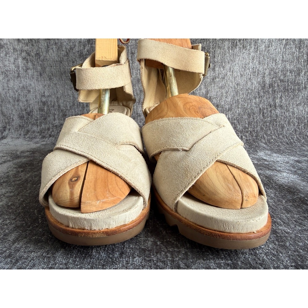 Sorel Womens Sz 10 Joanie II Tan Ankle Strap Wedge Sandal nl2833-241 - Picture 4 of 8